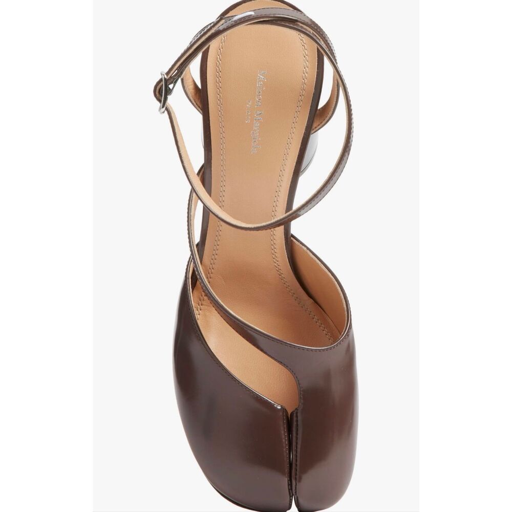 Maison Margiela Tabi Slingback Heels Burgundy Split Toe Block Heel EU 35 US 5 - Picture 2 of 11
